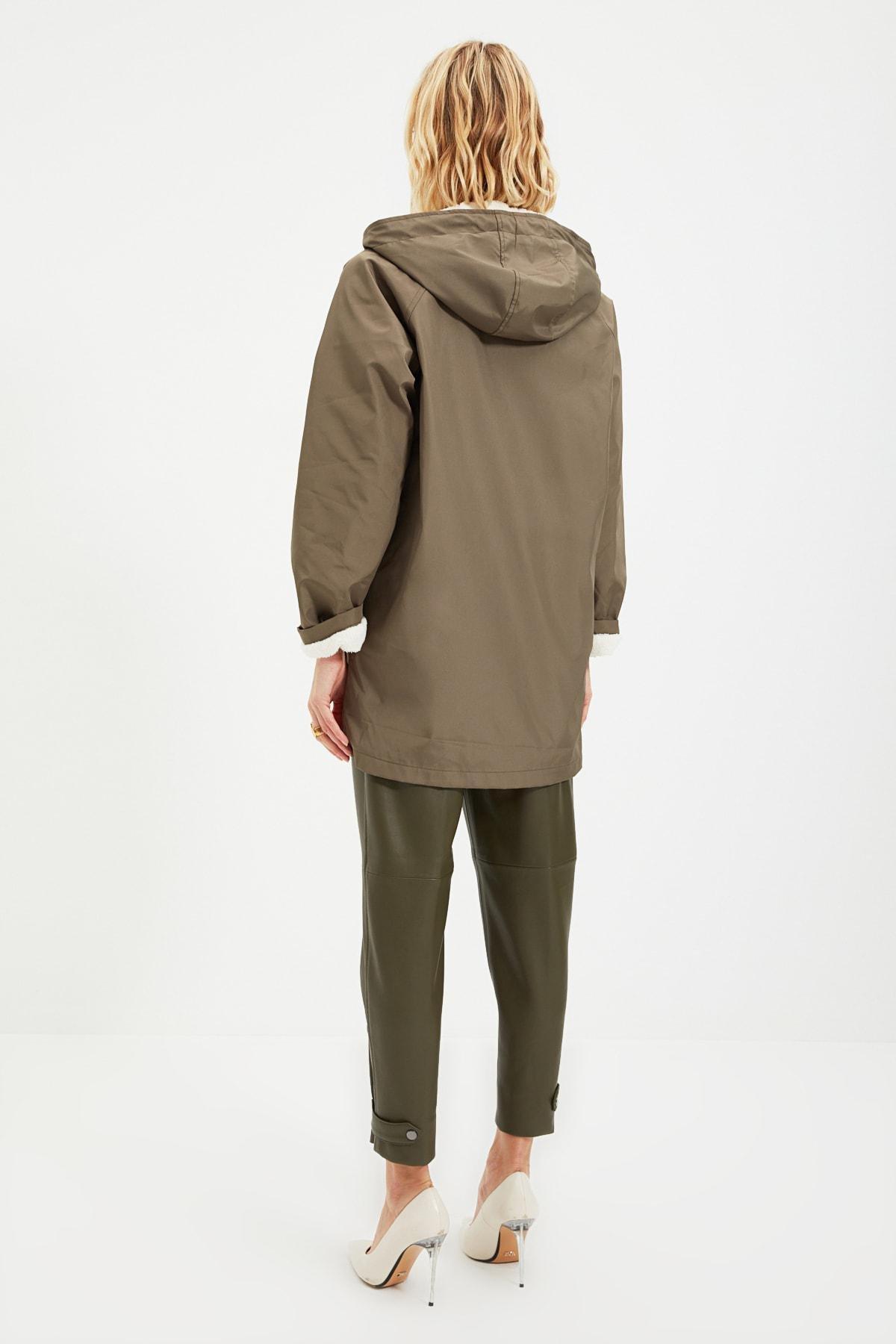 Trendyol - Green Puffer Hooded Jacket