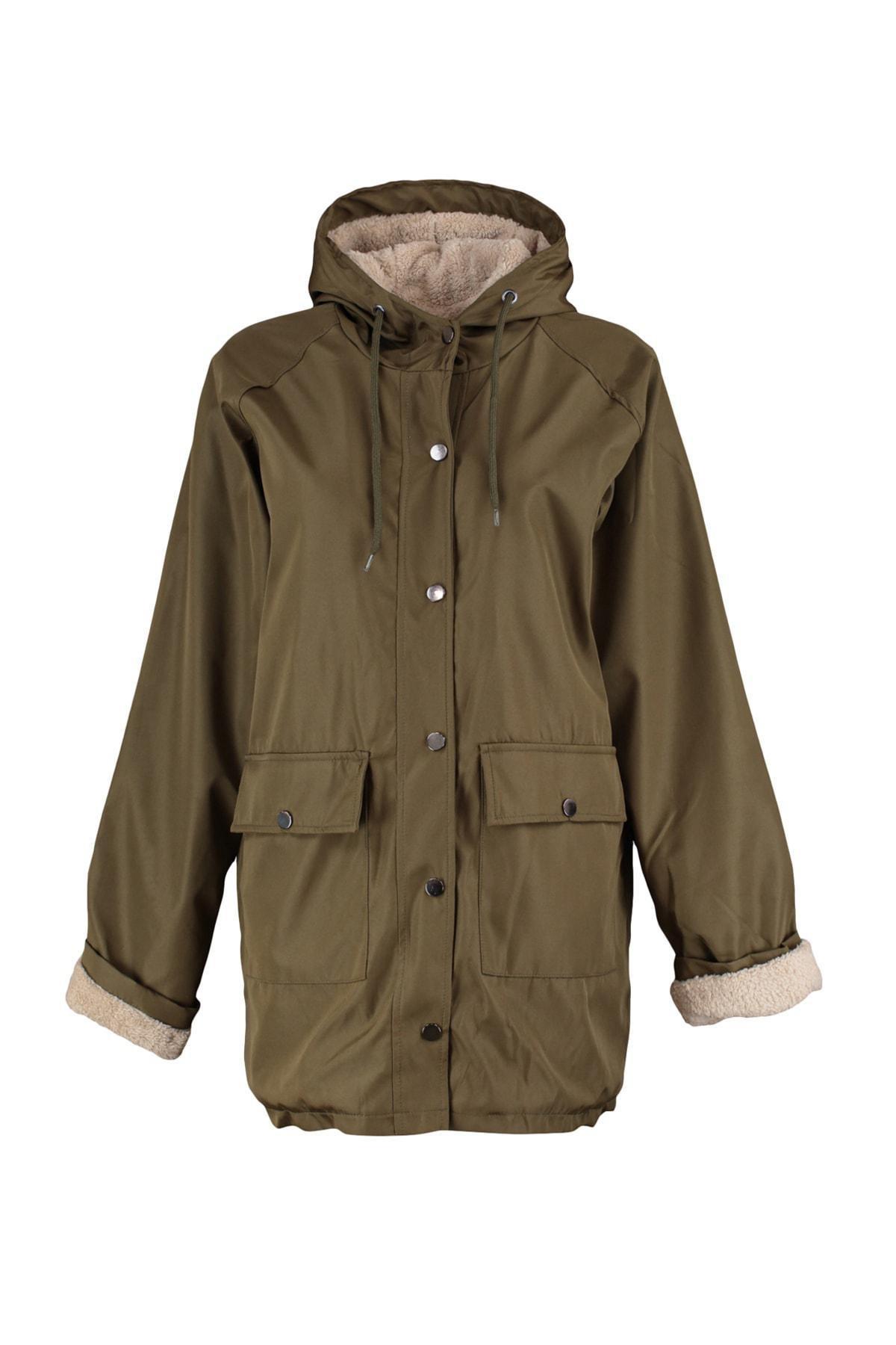 Trendyol - Green Puffer Hooded Jacket