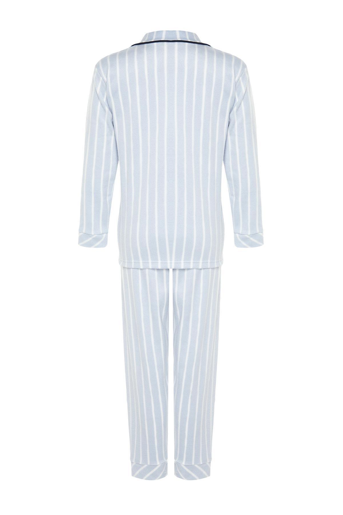Blue Striped Pajama Set, Blue, large image number 11