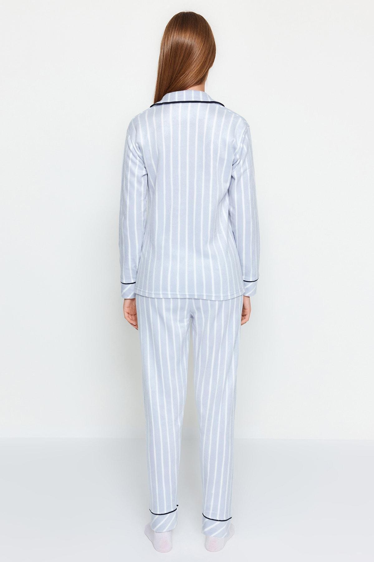 Blue Striped Pajama Set, Blue, large image number 13