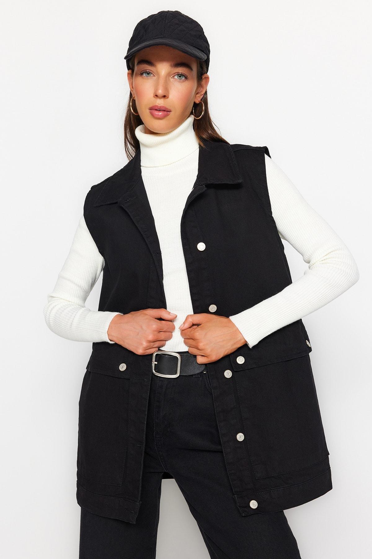 Black Women Vest, , large image number 0