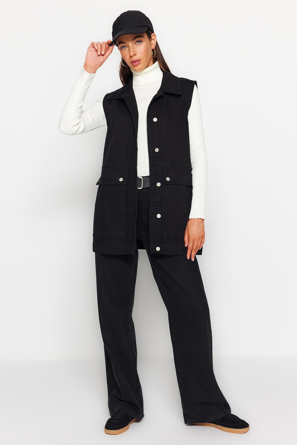 Black Women Vest, , large image number 1