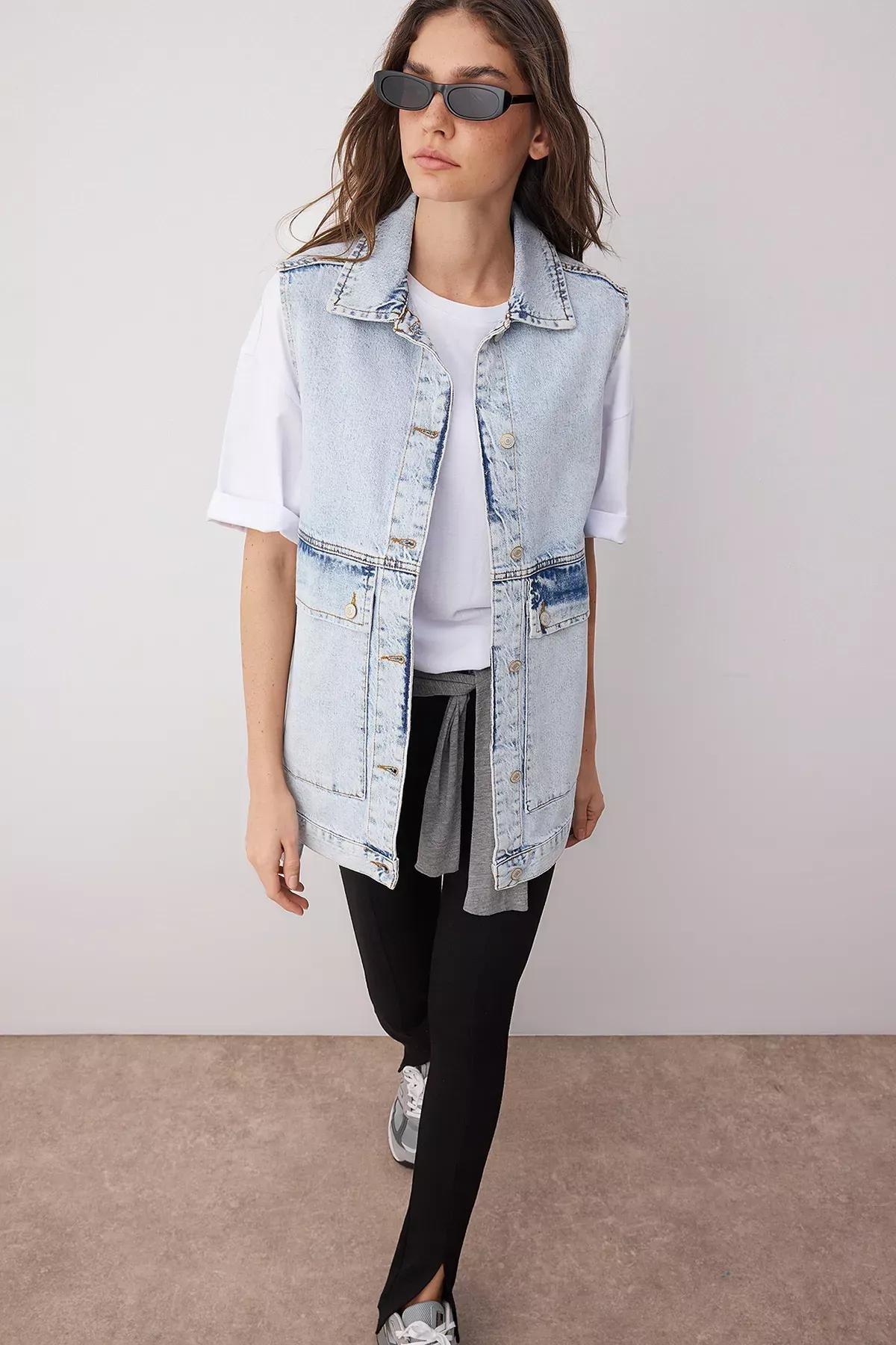 Blue Puffer Vest, Dark blue, large image number 2