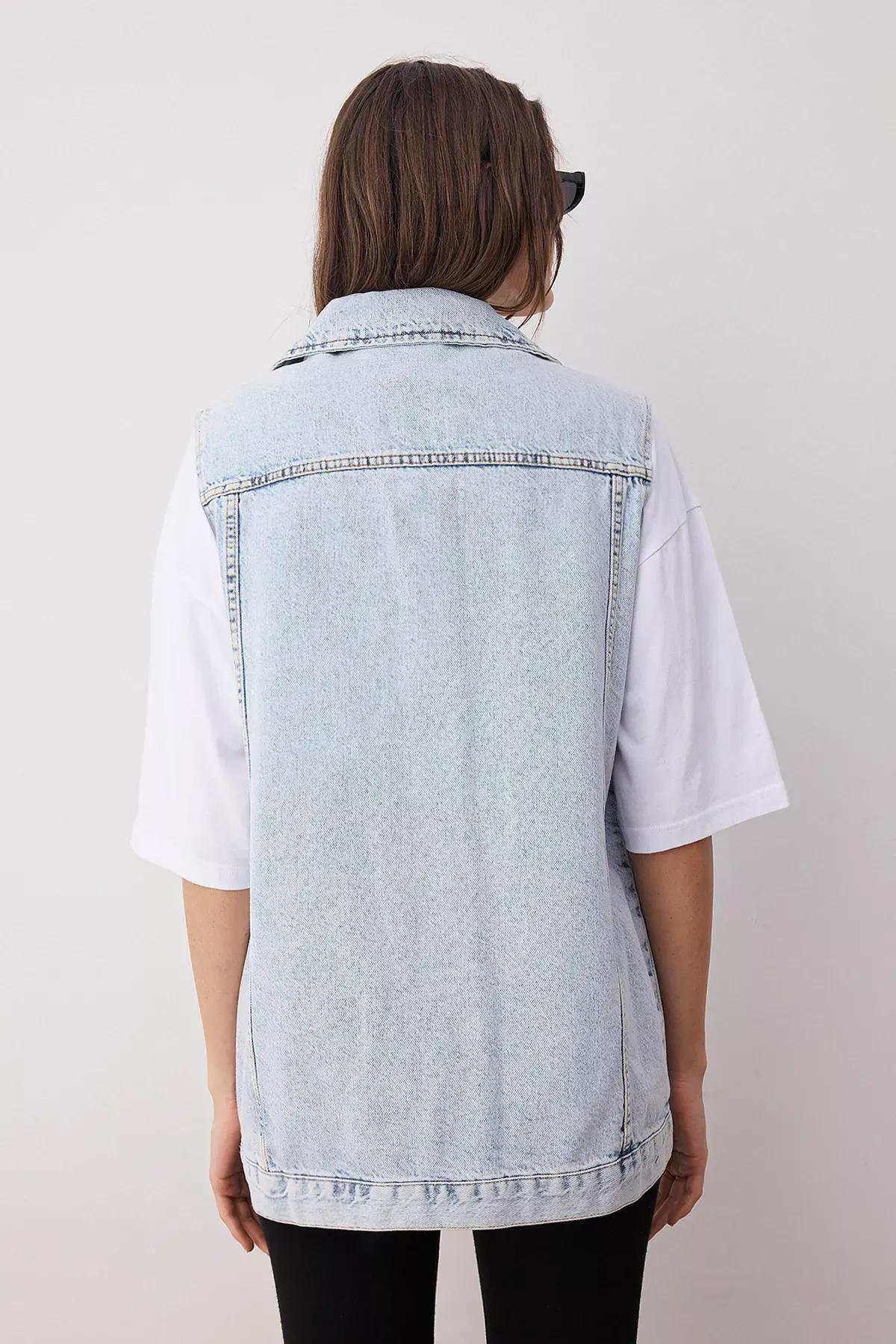 Blue Puffer Vest, Dark blue, large image number 6