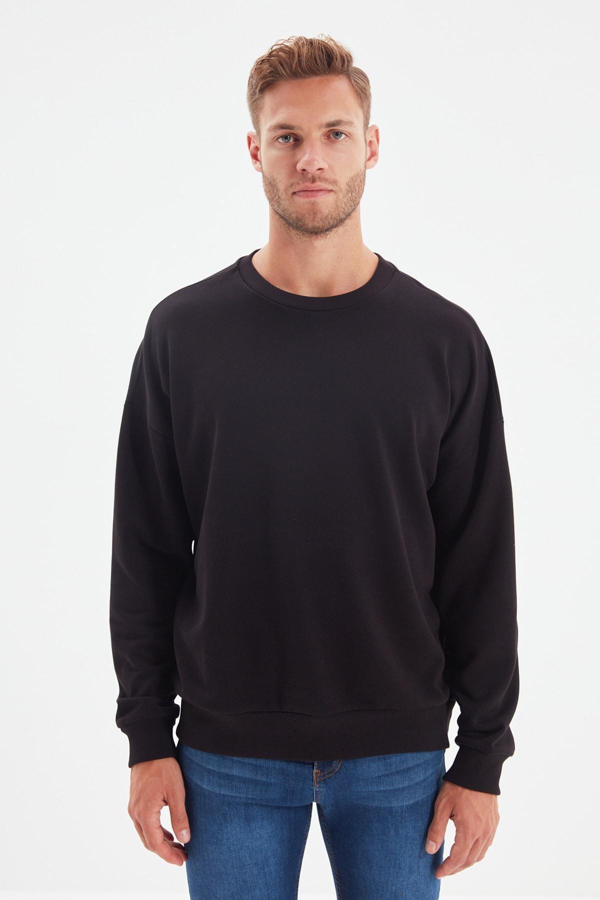 Black Oversize Sweatshirt, , large image number 0