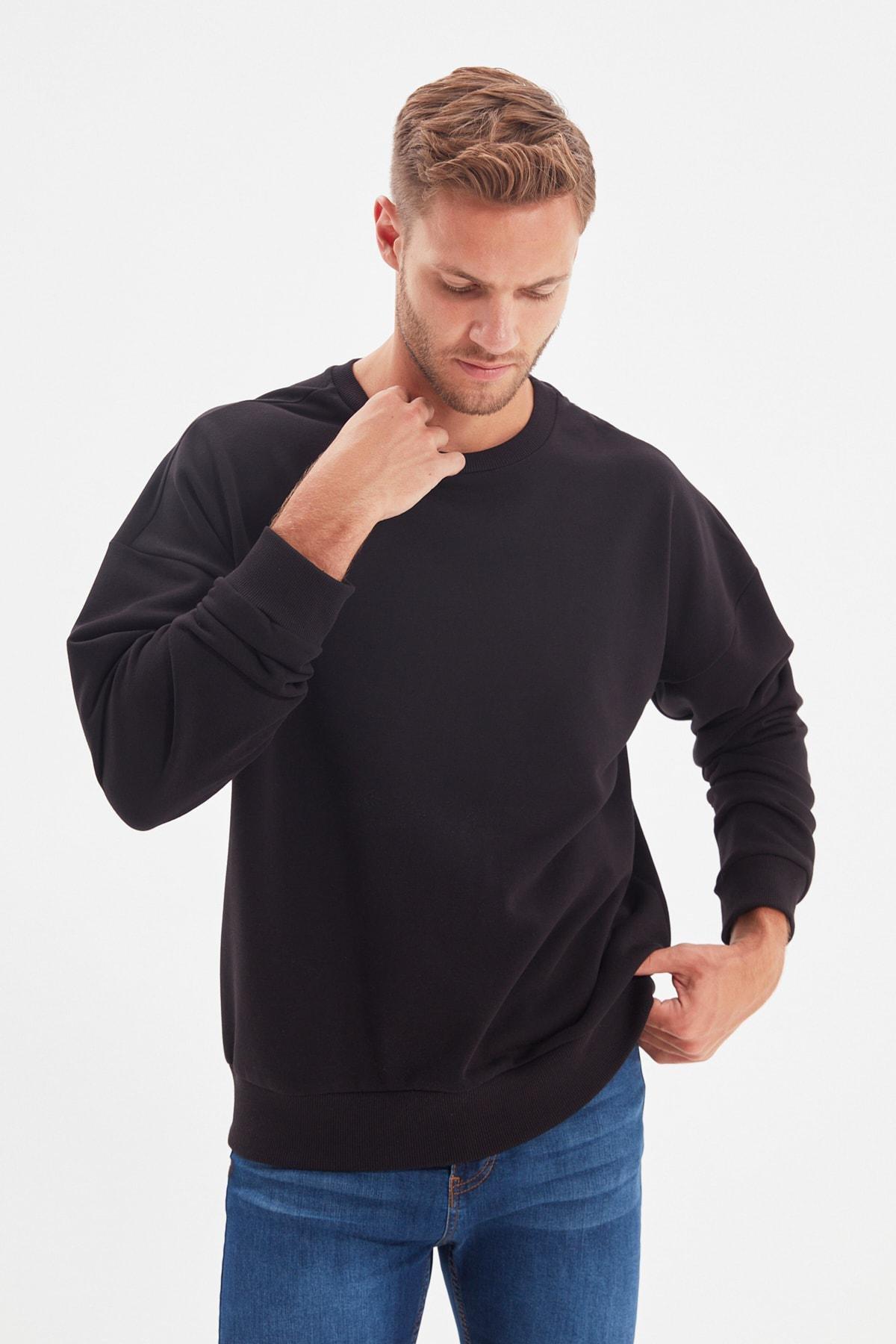 Black Oversize Sweatshirt, , large image number 2