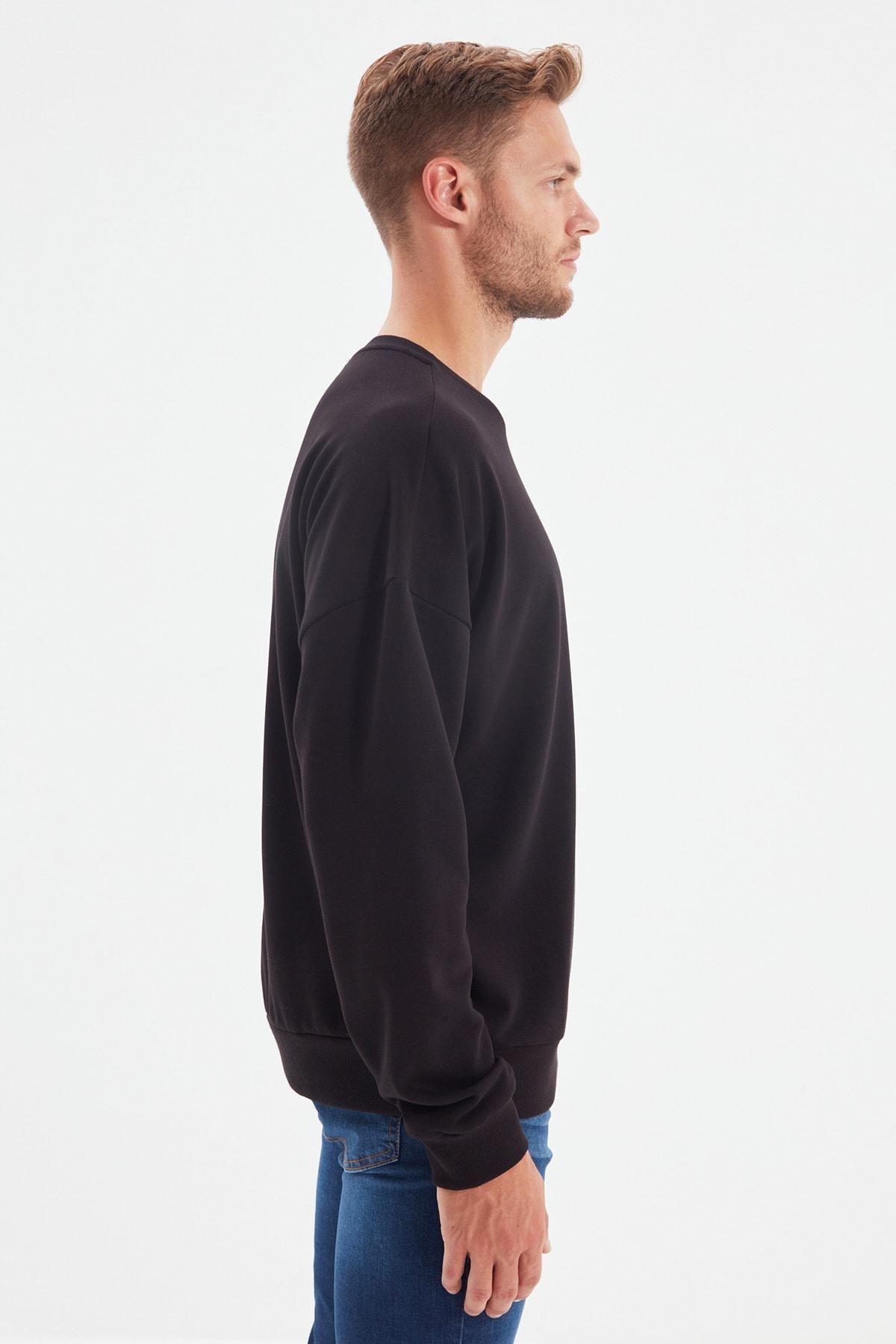 Black Oversize Sweatshirt, , large image number 4