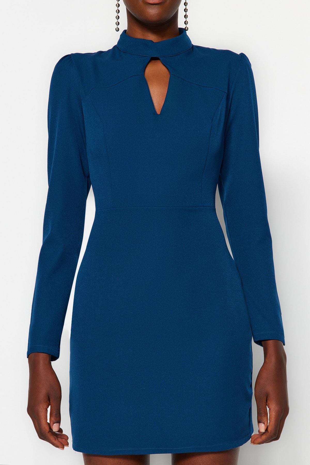 Navy Bodycon Dress, Green, large image number 5