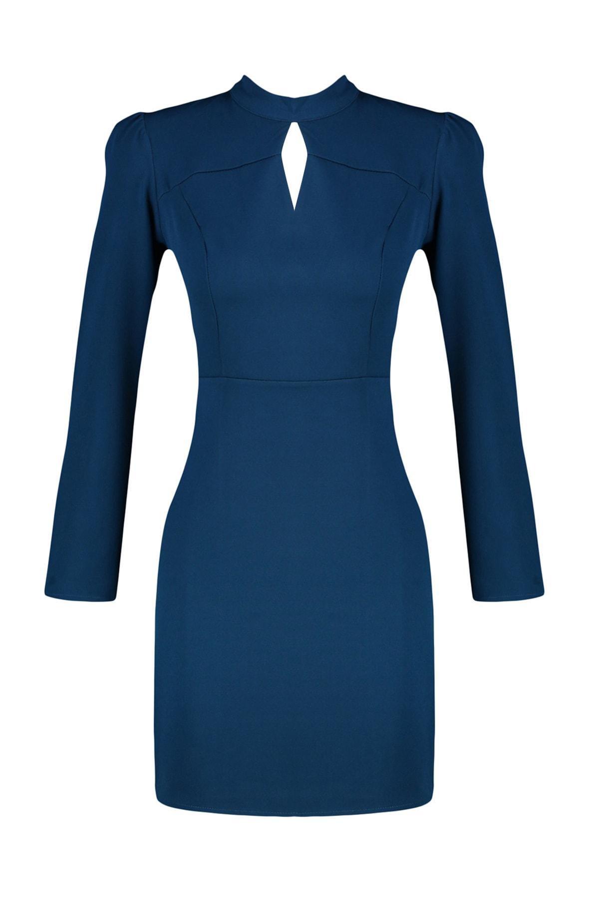 Navy Bodycon Dress, Green, large image number 8
