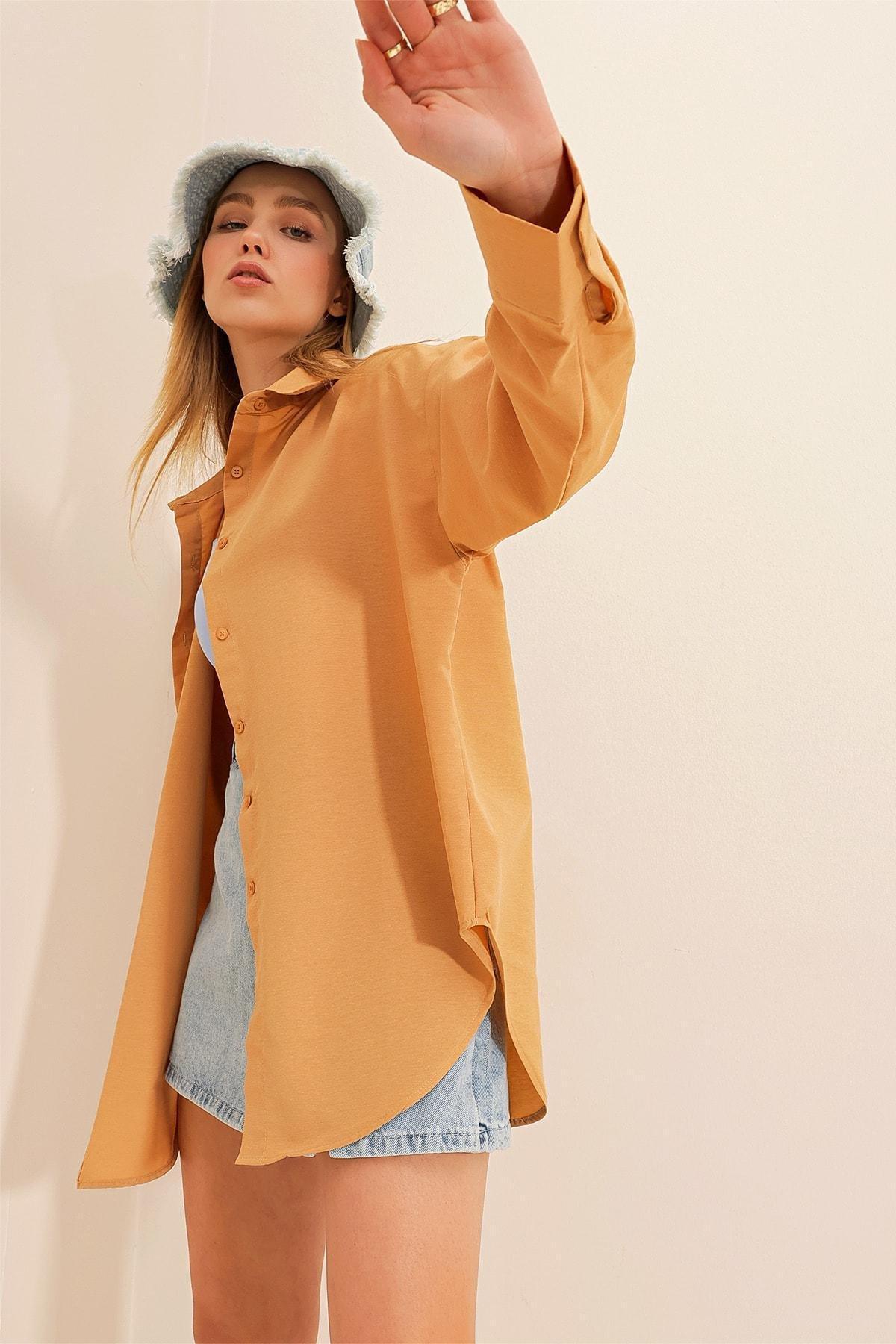 Brown Relaxed V-Neck Shirt, , large image number 2
