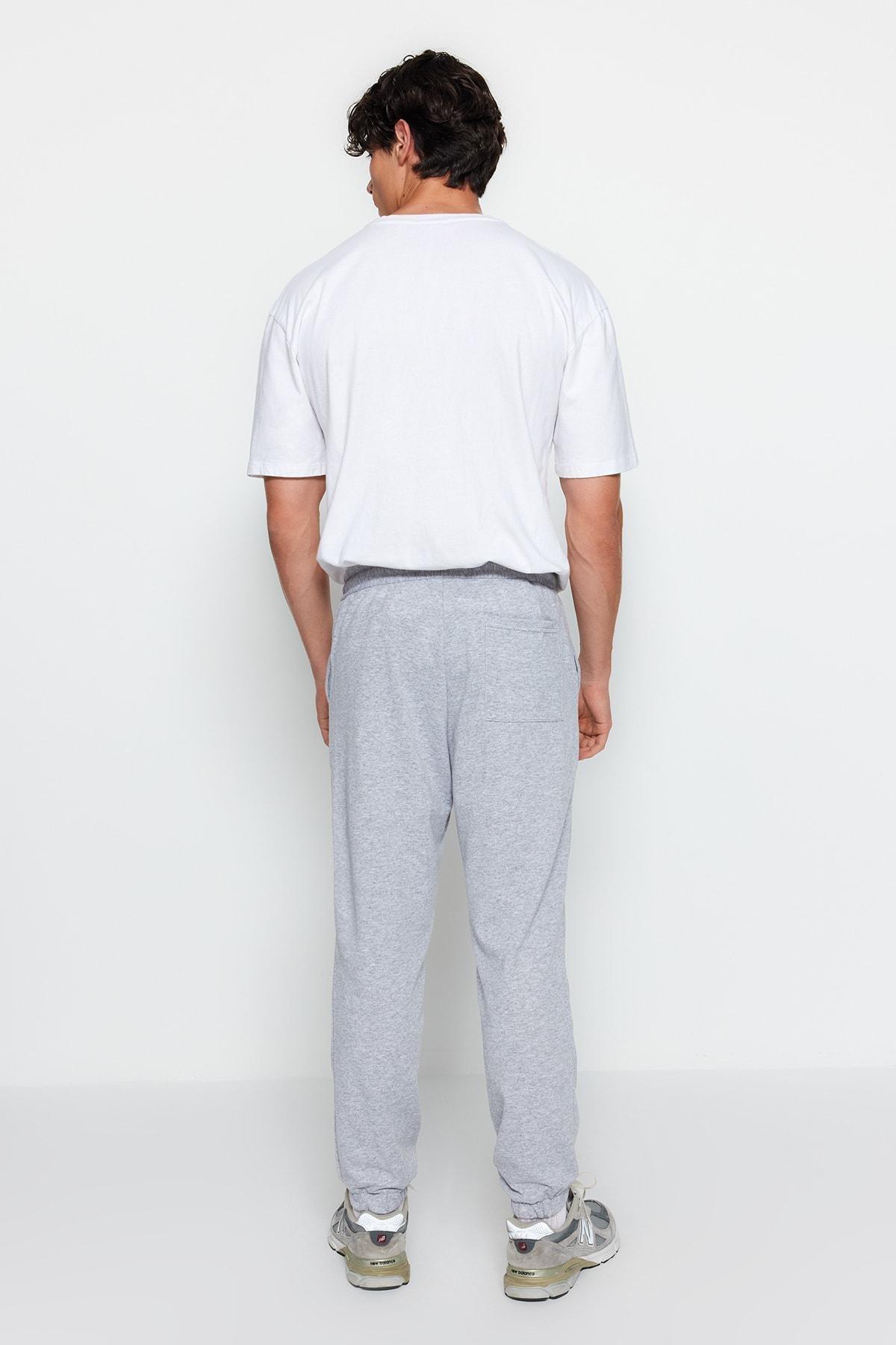 Grey Joggers Mid Waist Sweatpants, , large image number 5