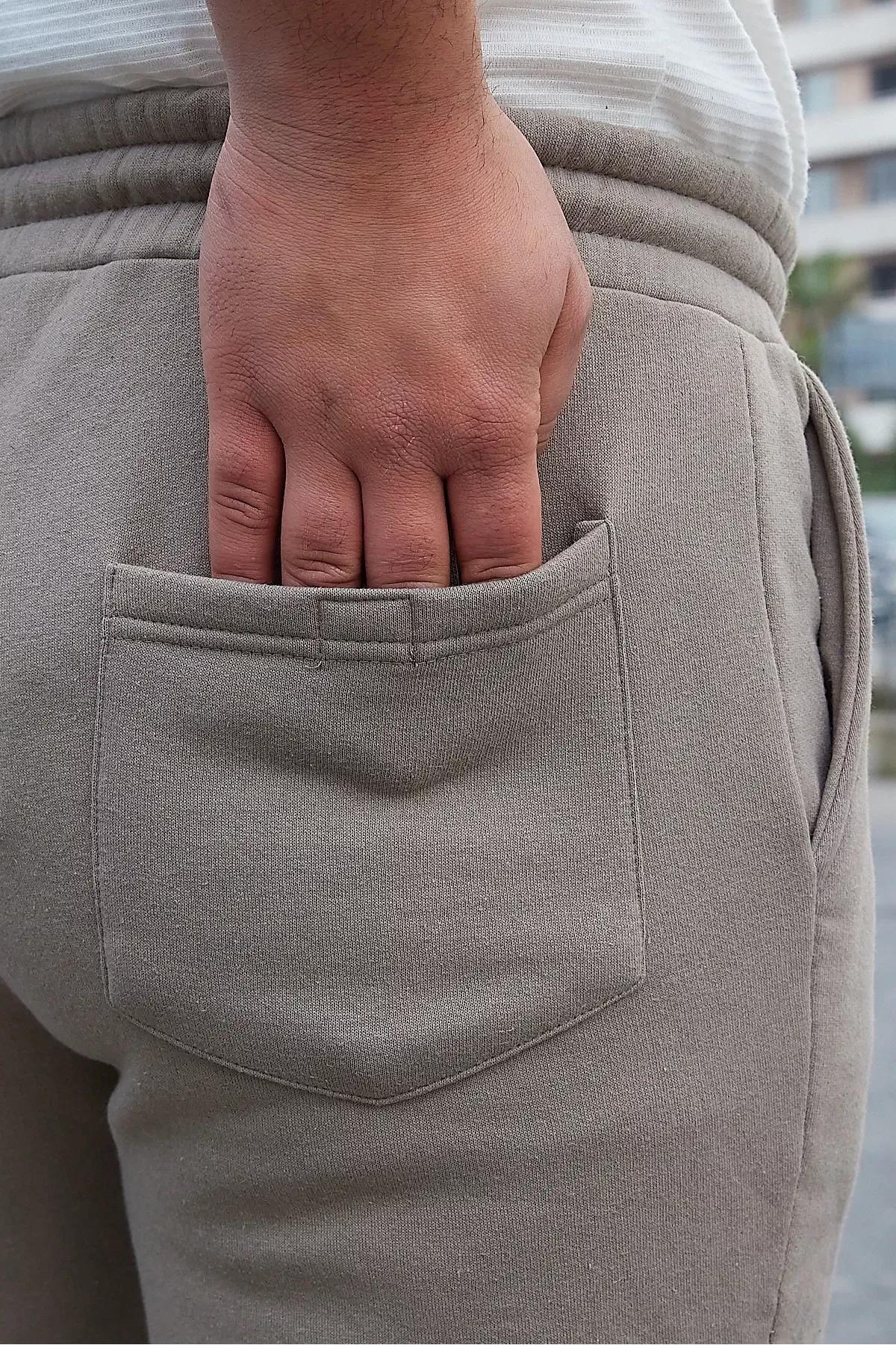 Grey Elastic Leg Lace-Up Sweatpants, C101_1698, large image number 3