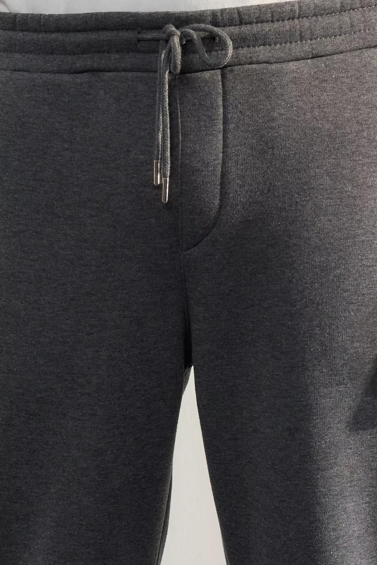 Grey Melange Fleece Sweatpants, Anthracite Melange, large image number 4