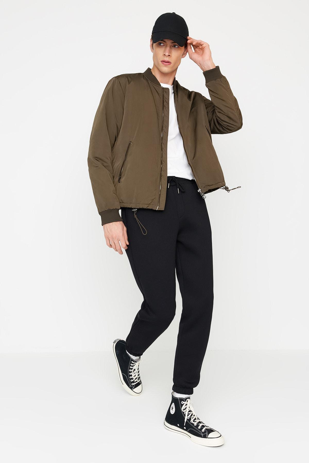 Black Straight Sweatpants, , large image number 1