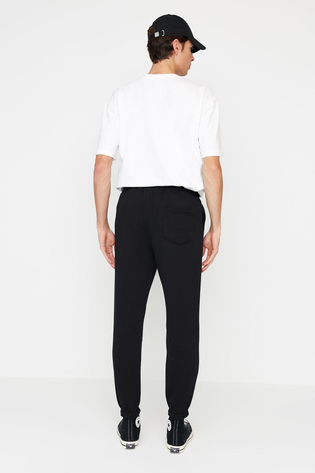 Black Straight Sweatpants, , large image number 4