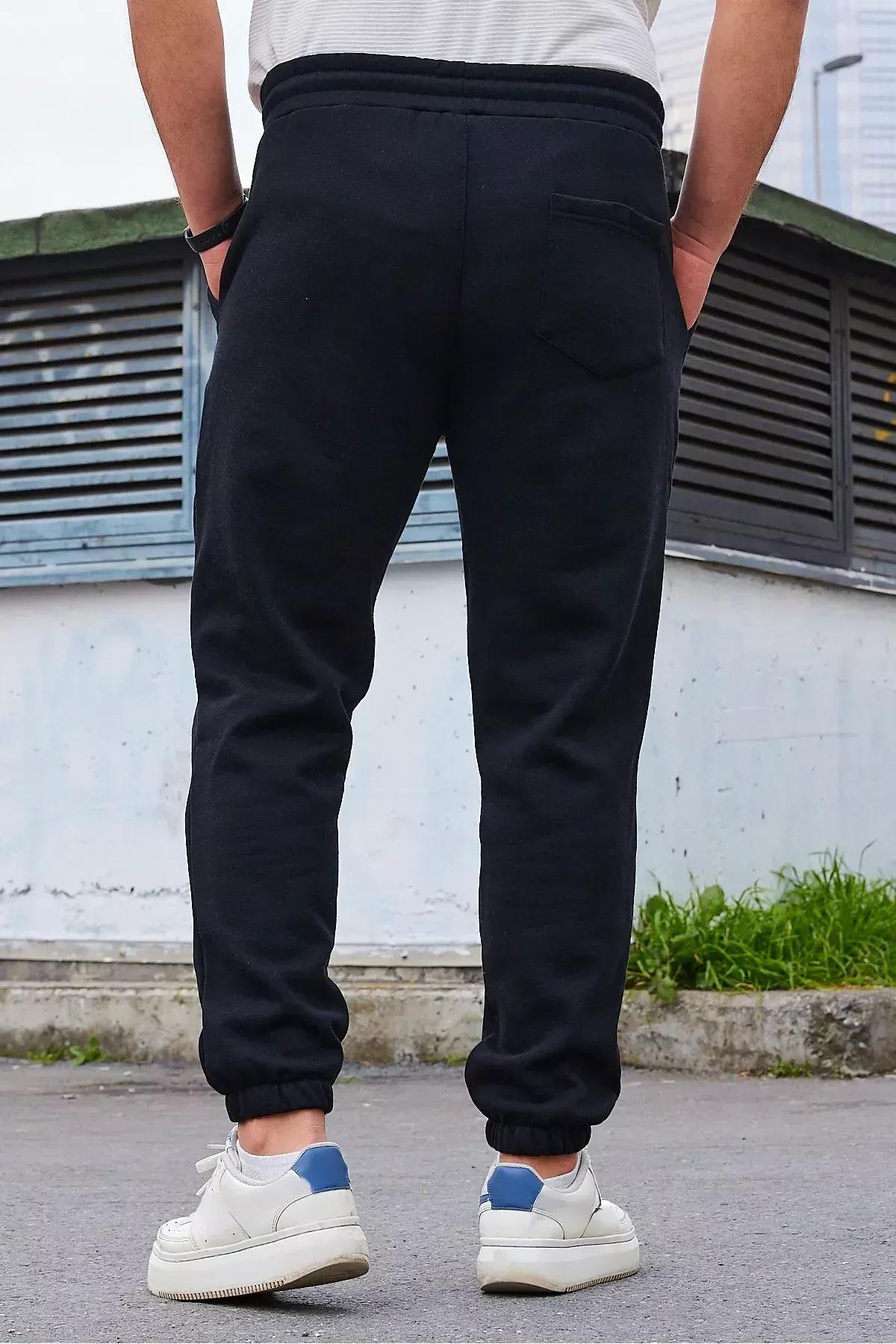 Black Straight Sweatpants, Black, large image number 5