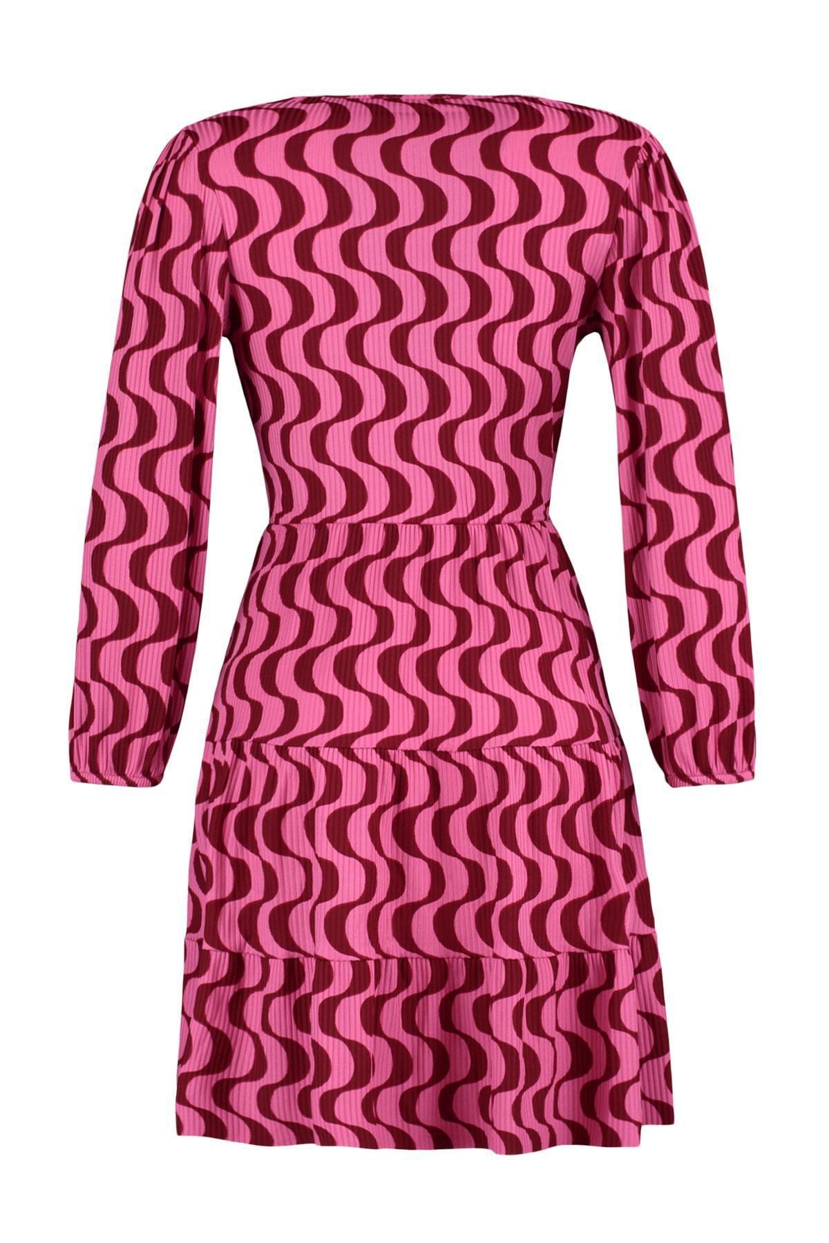 Burgundy Skater Double-Breasted Dress, , large image number 8