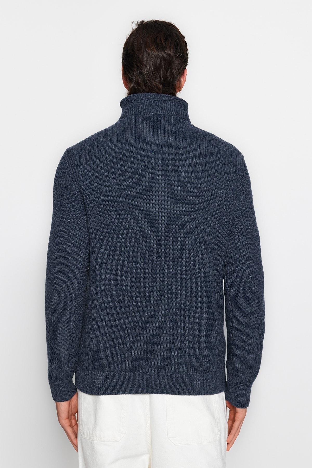 Navy High Neck Sweater, , large image number 6