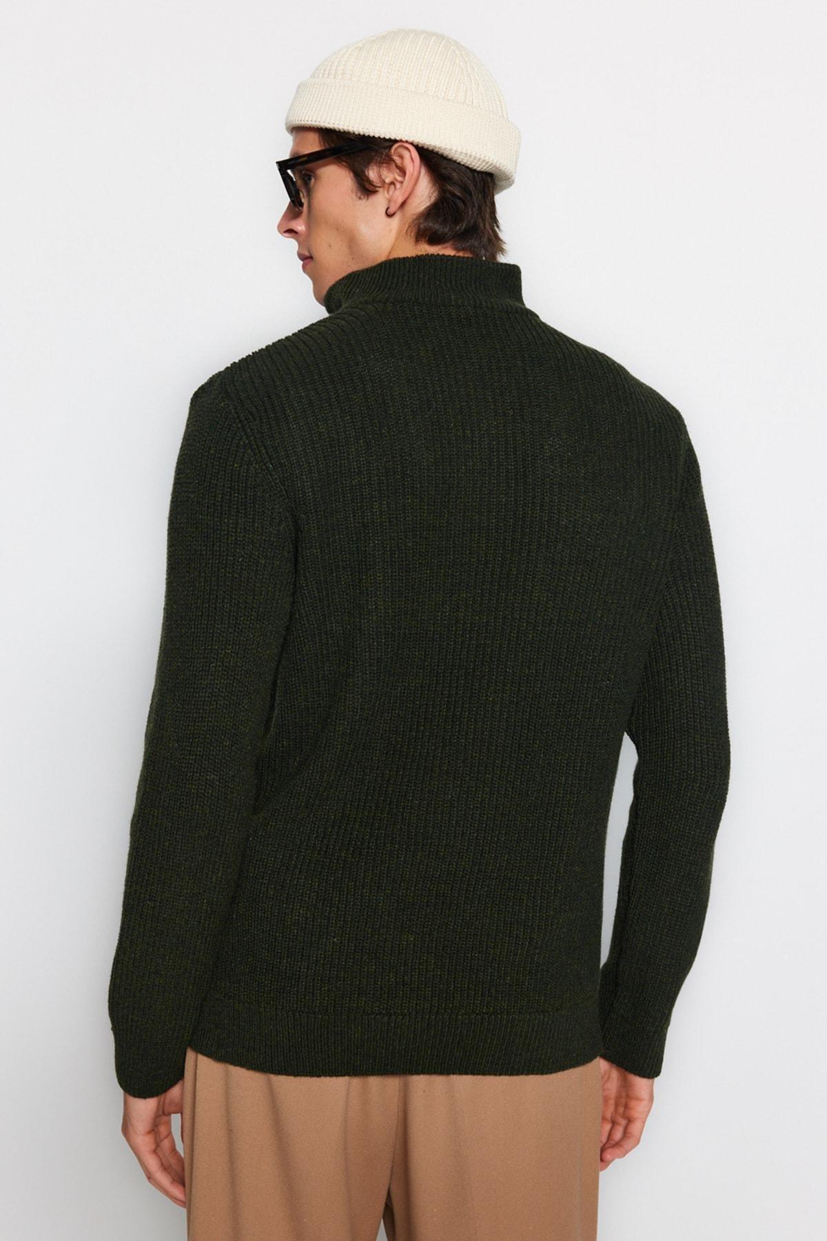 Khaki Regular Sweater, , large image number 4