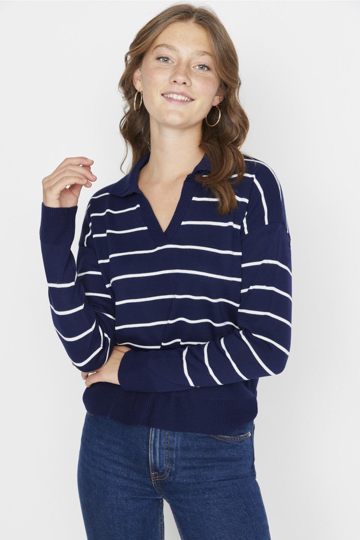 Navy Polo Neck Sweater, , large image number 2
