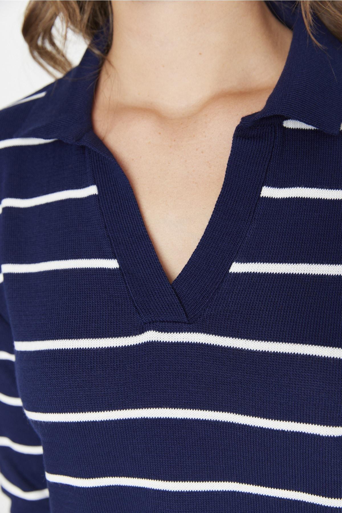 Navy Polo Neck Sweater, , large image number 3