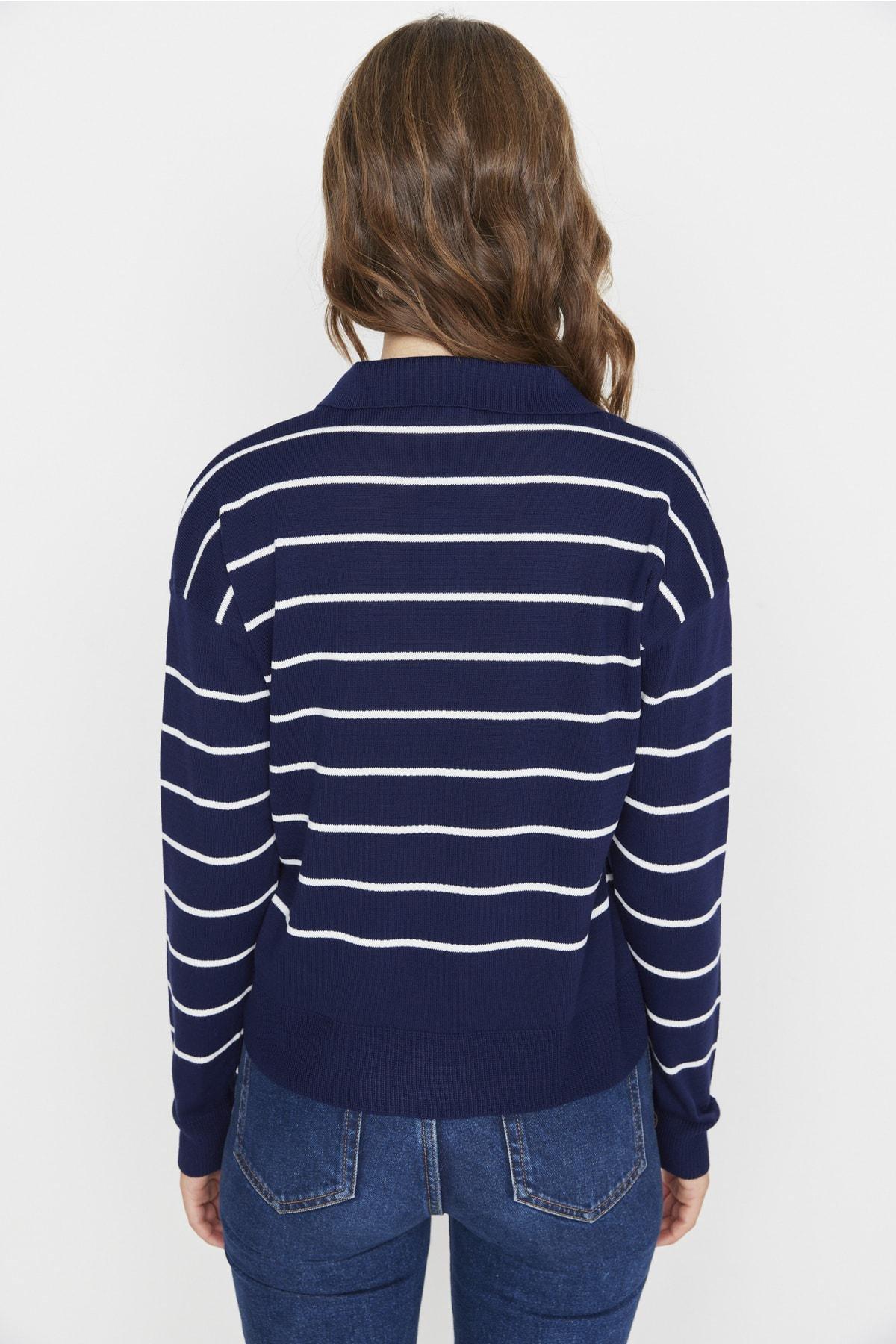 Navy Polo Neck Sweater, , large image number 4