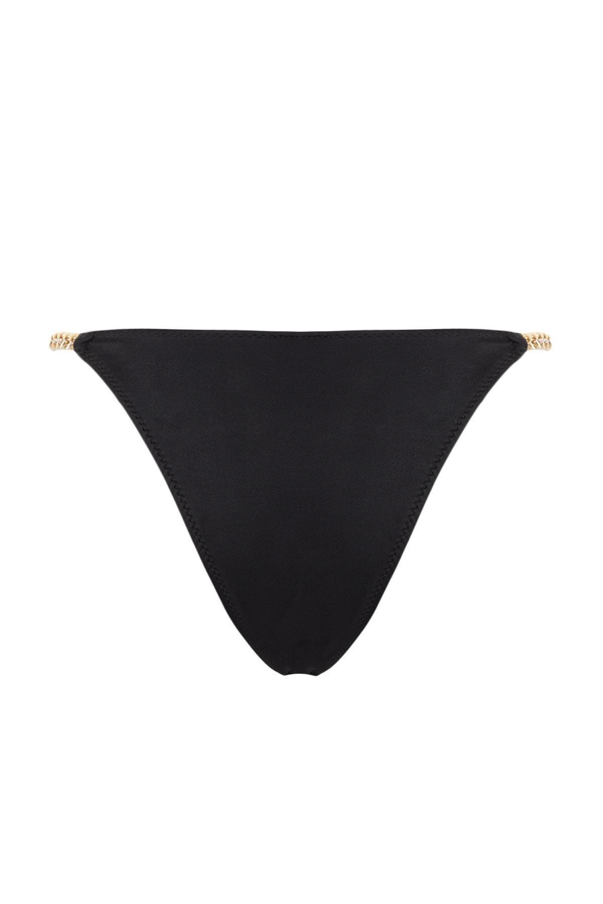 Black Mid Waist Bikini Bottom, , large image number 9