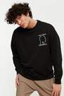 Trendyol - Black Pattern Oversize Sweatshirt