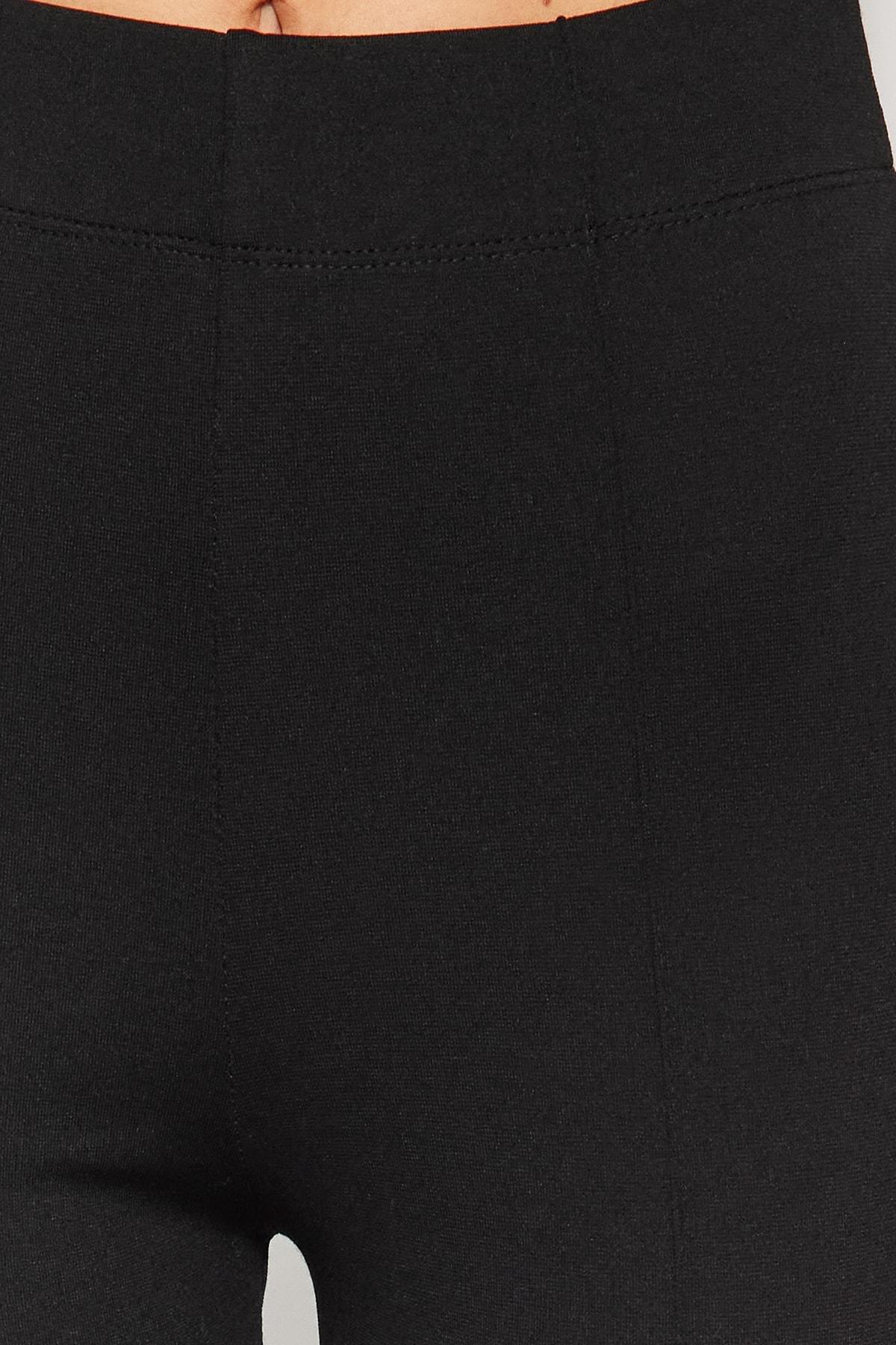 Black Bootcut Mid Waist Pants, Black, large image number 4
