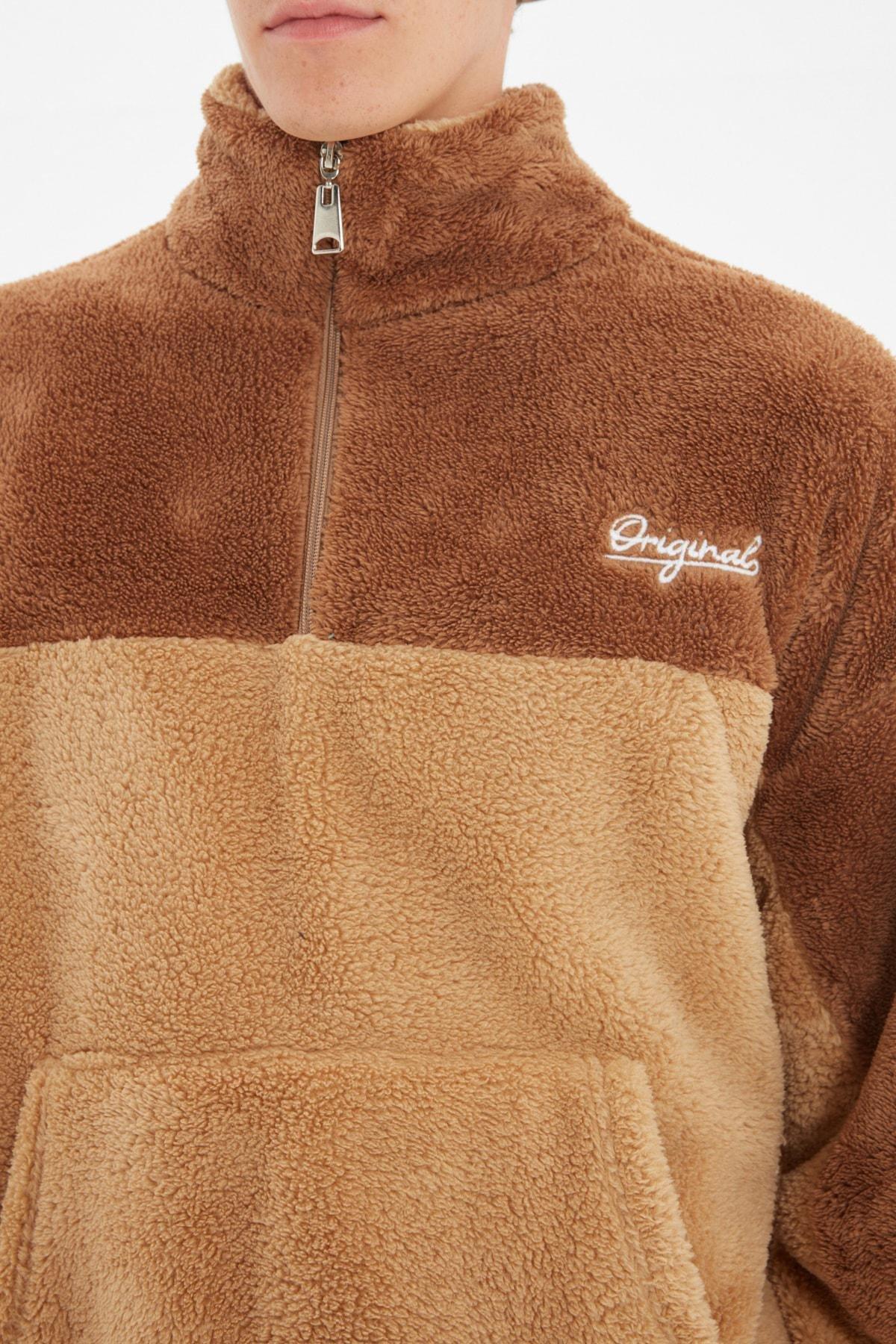 Brown Oversize Sweatshirt, , large image number 5