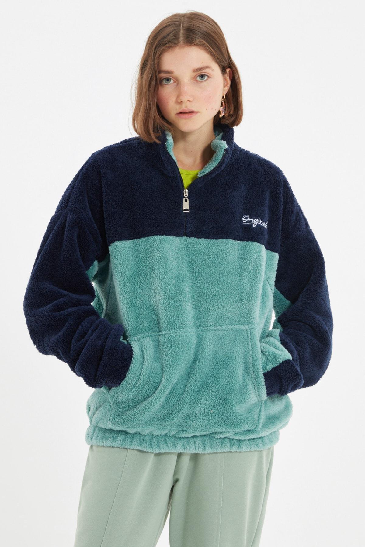Blue Oversize Sweatshirt, , large image number 3
