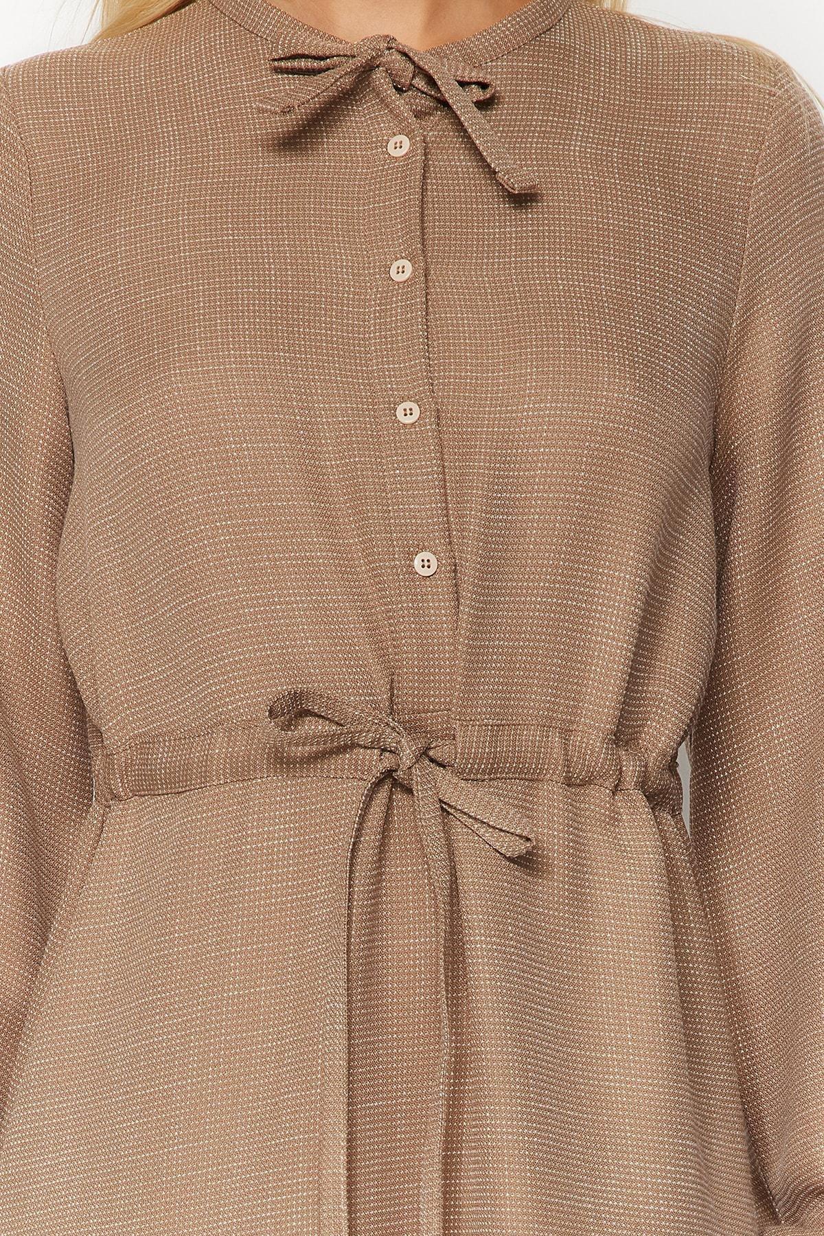 Brown Lace Up Dress, Light brown, large image number 4