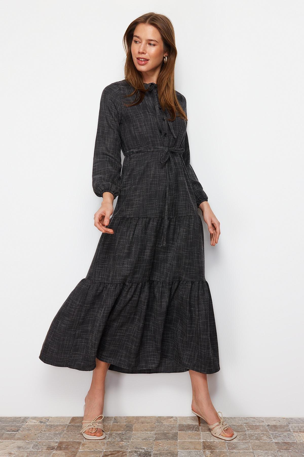 Grey Skater Maxi Dress, , large image number 1