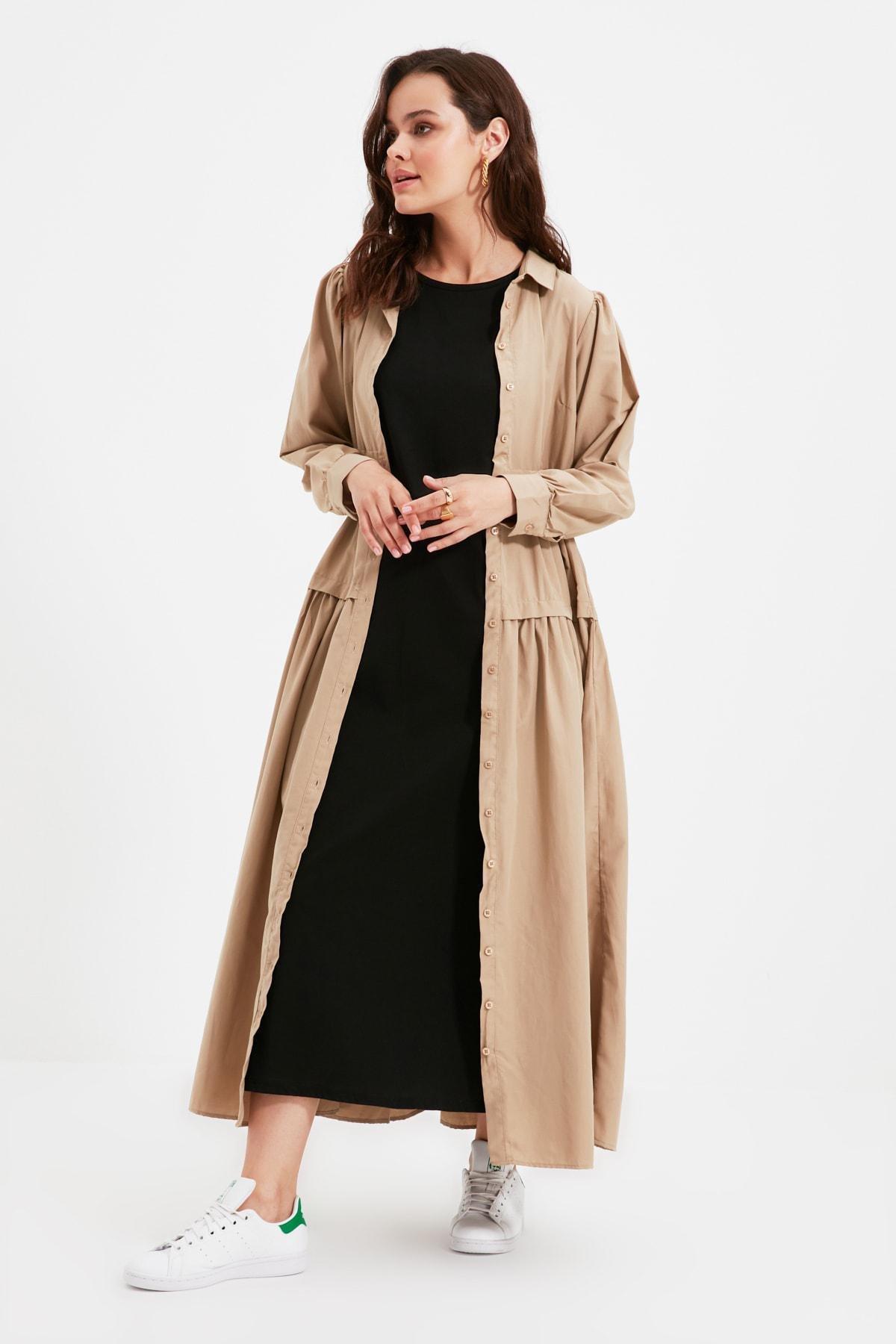 Black Crew Neck Dress, Black, large image number 5