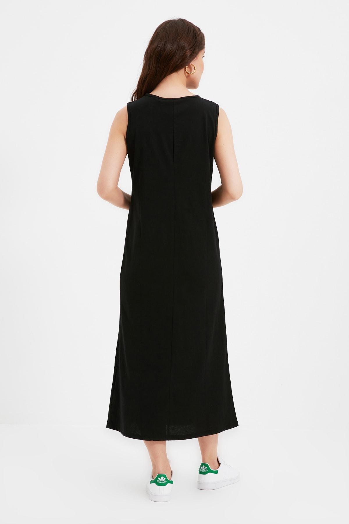 Black Crew Neck Dress, Set, , large image number 7