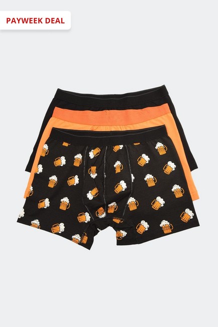 Trendyol - Multicolour Printed Mid Waist Boxer Shorts, Set Of 3