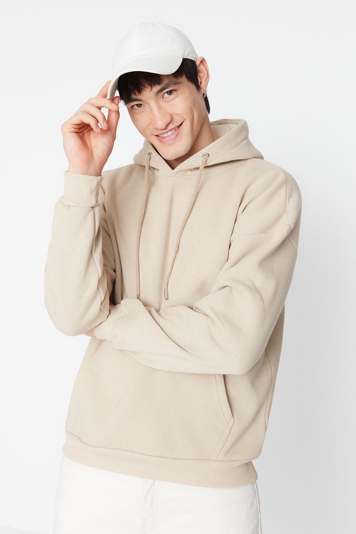 Beige Floral Oversize Sweatshirt, , large image number 1
