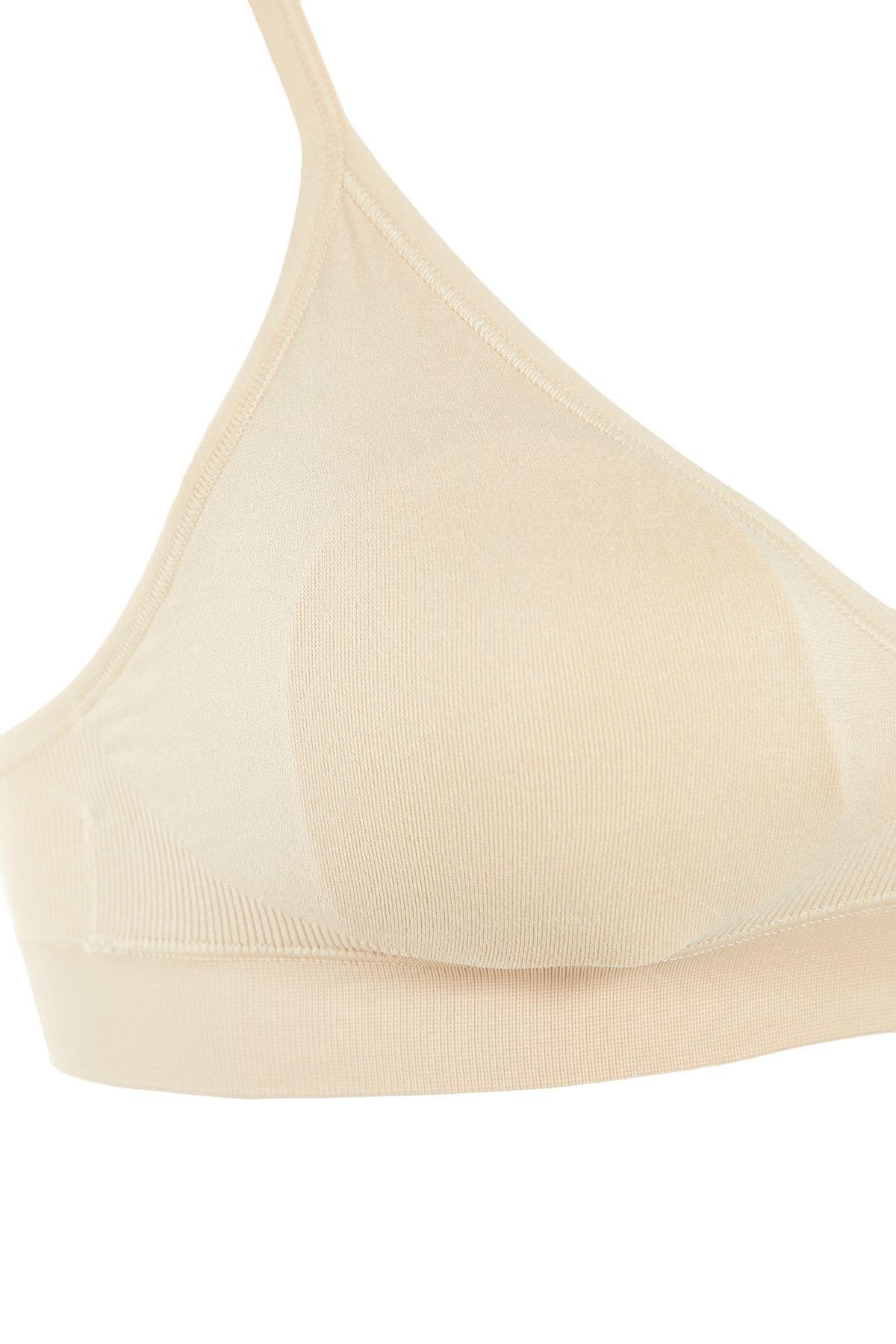 Beige Plain Bra, , large image number 5
