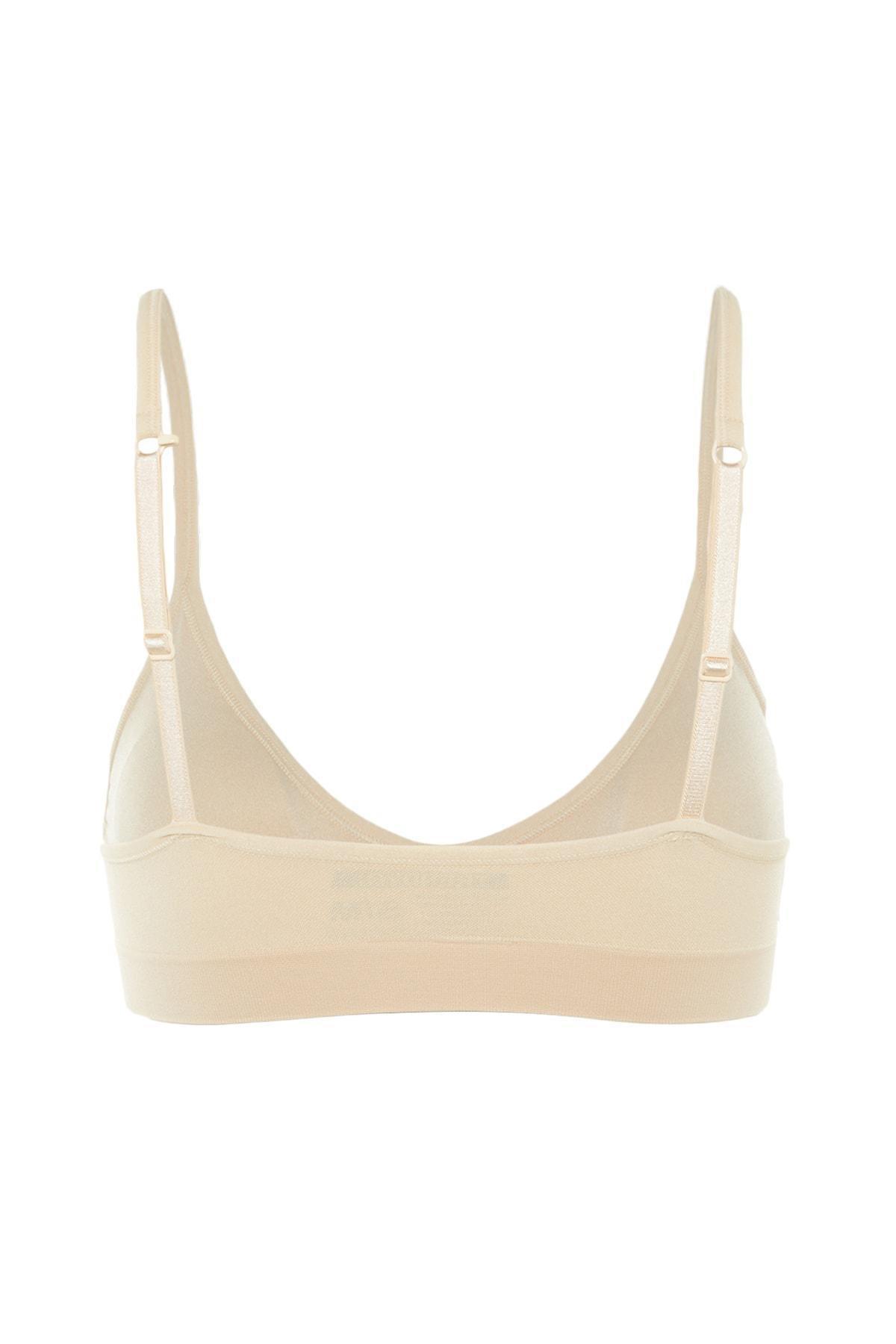 Beige Plain Bra, , large image number 6