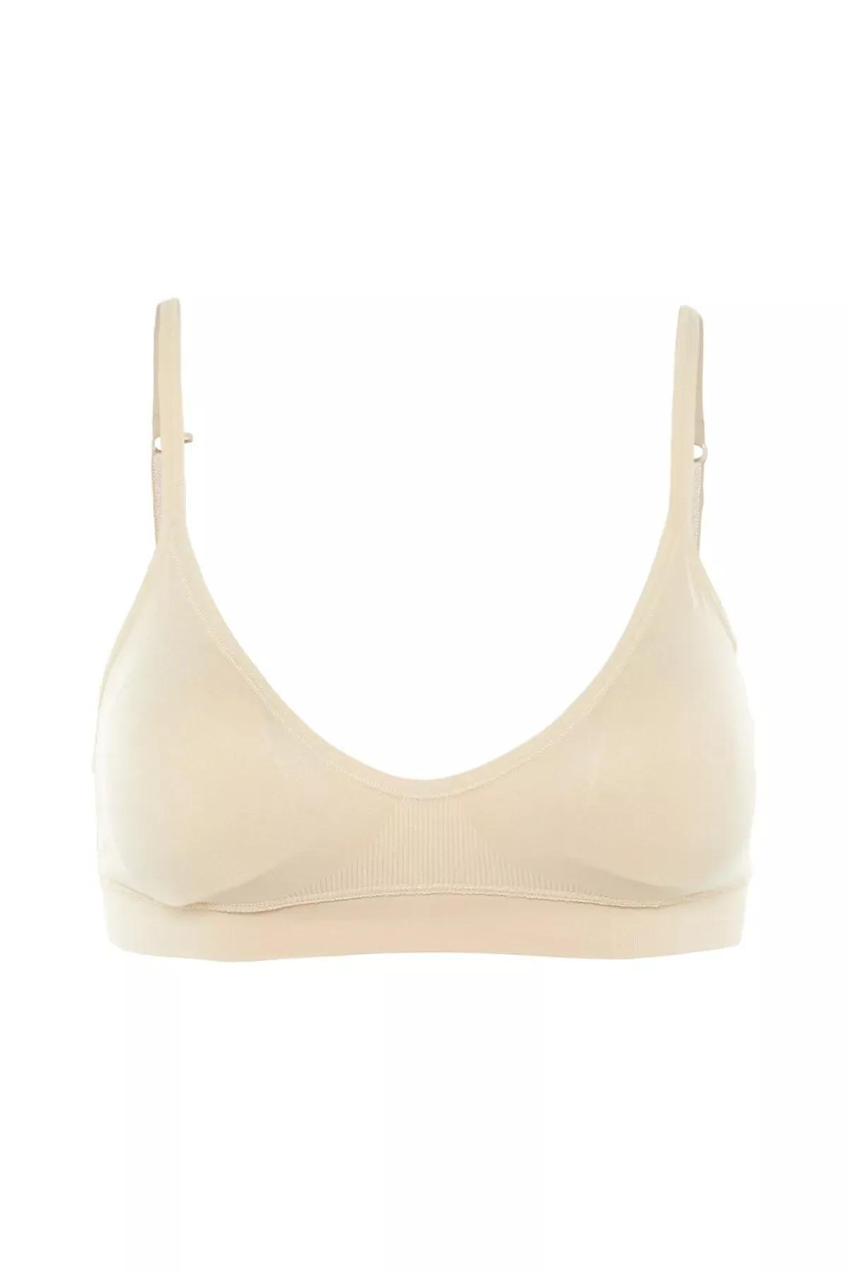 Beige Plain Bra, , large image number 8