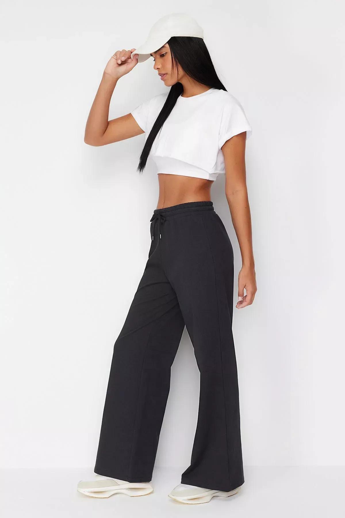 Grey Thin Knit Sweatpants, , large image number 2
