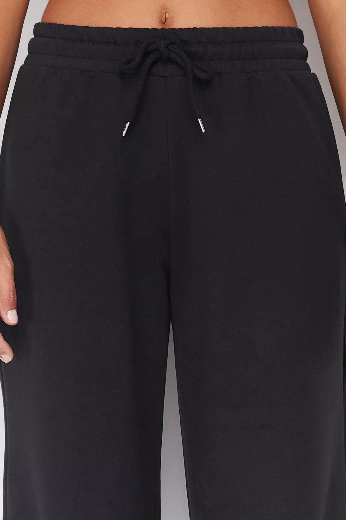 Grey Thin Knit Sweatpants, , large image number 4