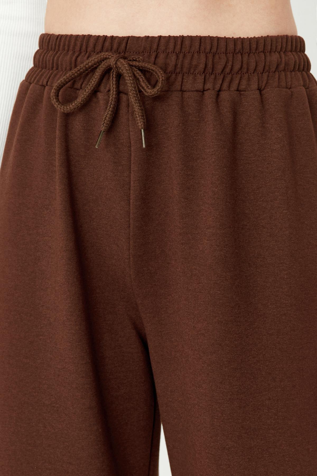 Brown Wide Leg Sweatpants, Brown, large image number 4