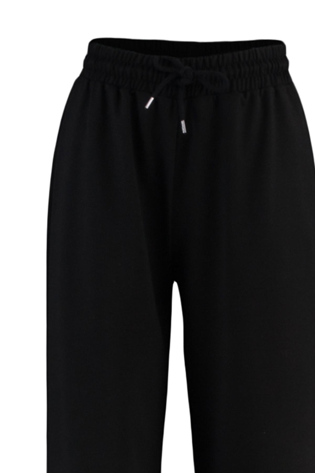 Black Wide Leg Sweatpants, , large image number 6