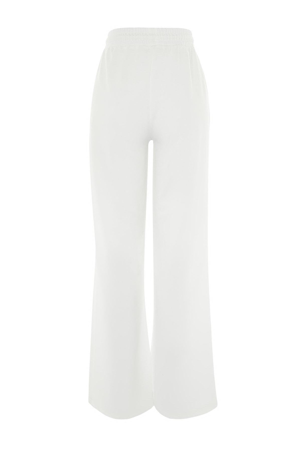Cream Wide Leg Sweatpants, , large image number 7