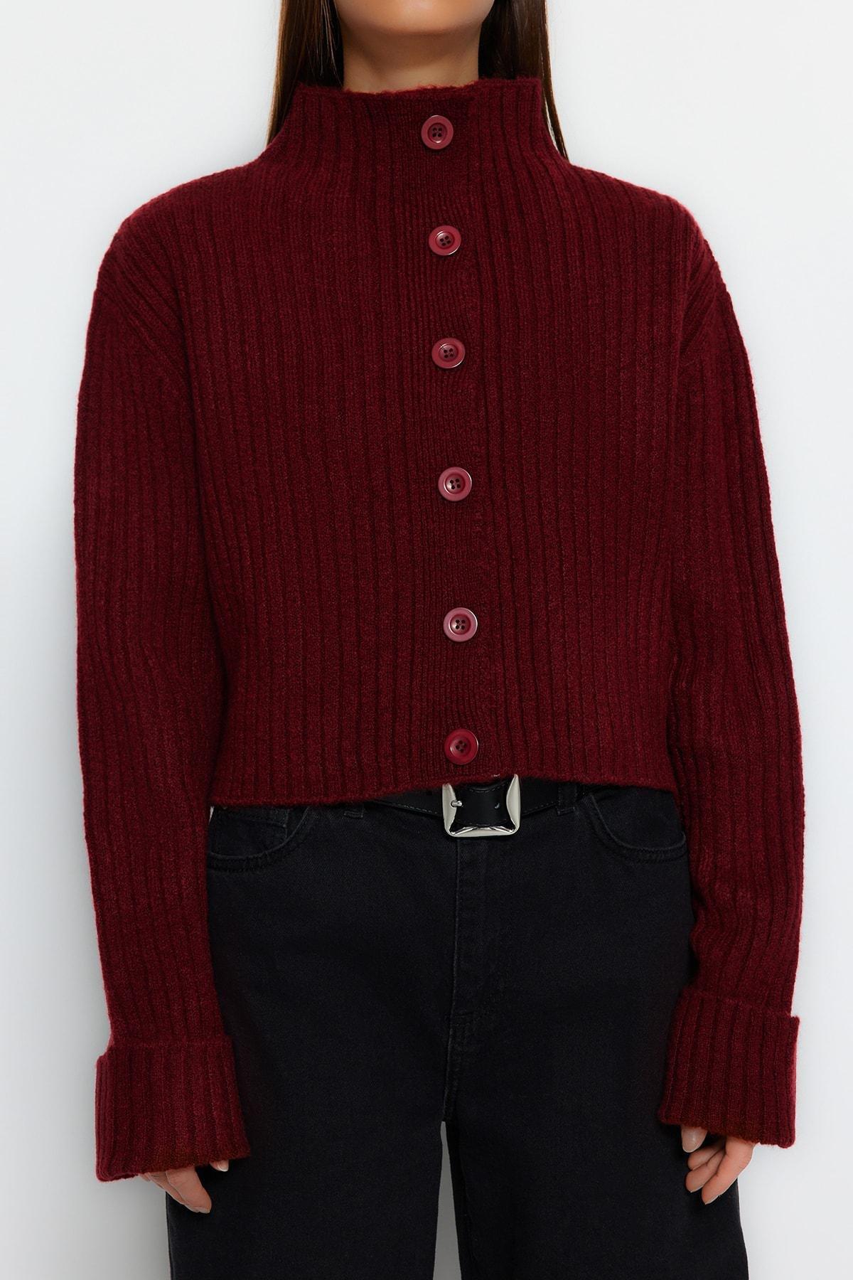 Cardigan - Burgundy - Regular fit, Single, Burgundy, large image number 2