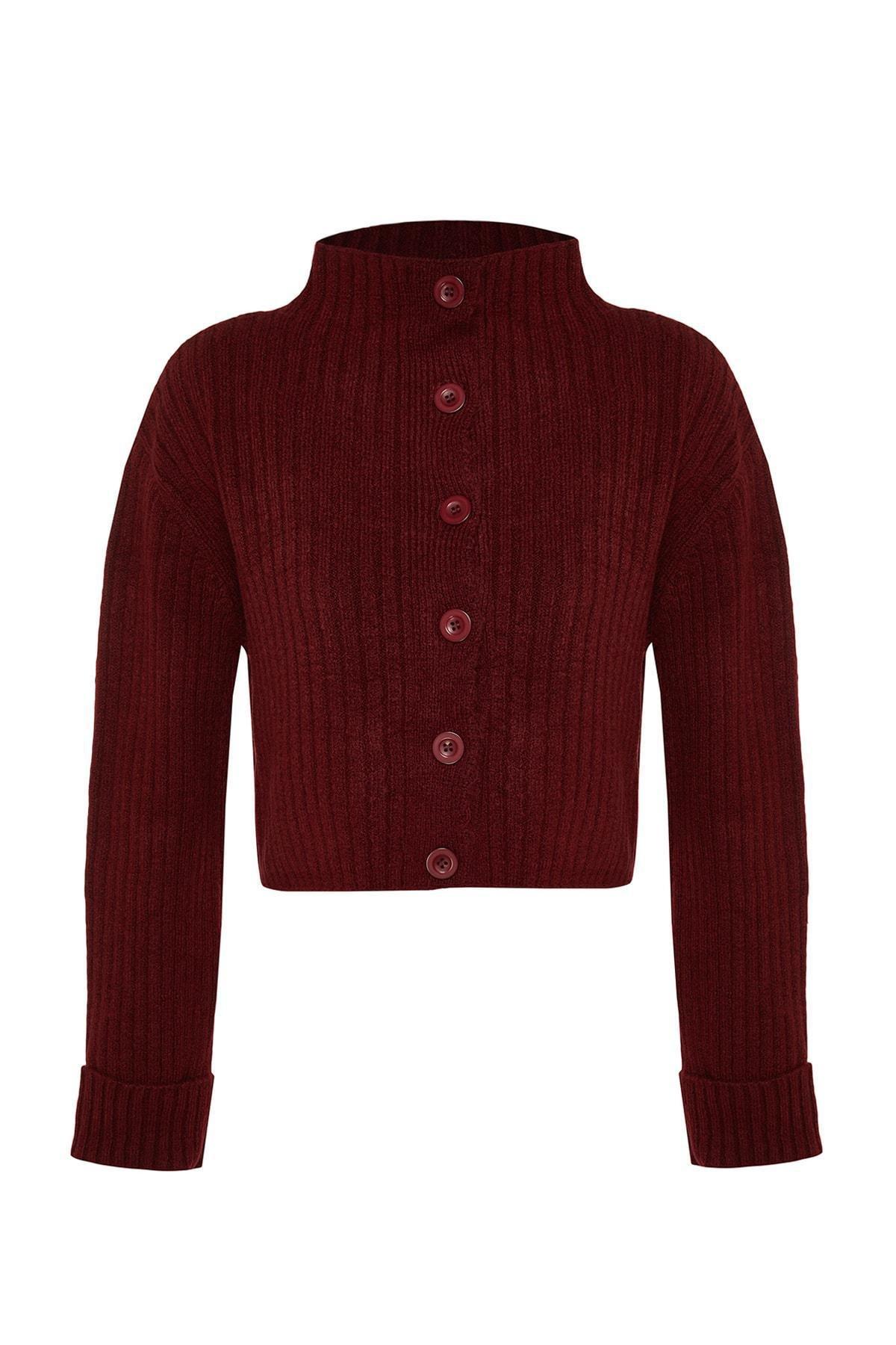 Cardigan - Burgundy - Regular fit, Single, Burgundy, large image number 5