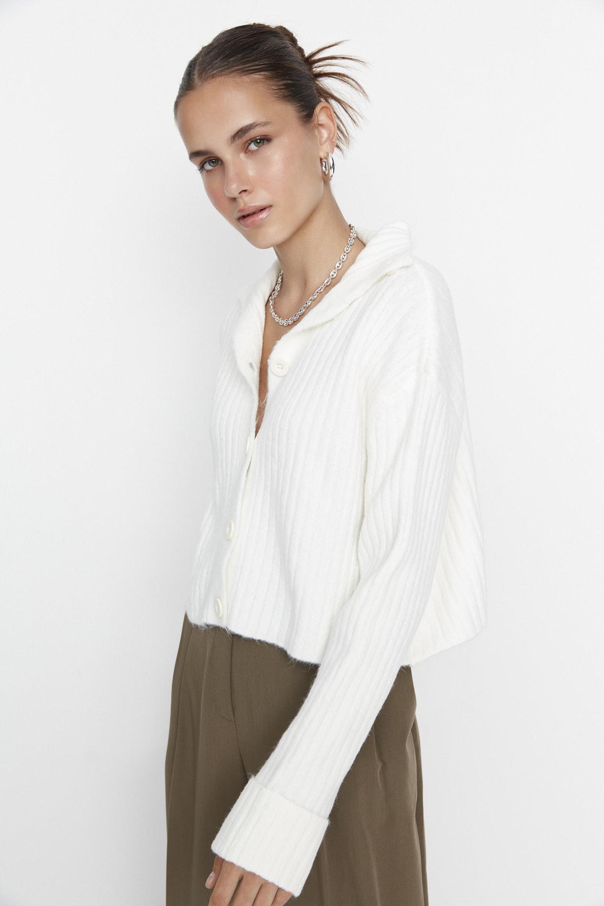 White Regular Cardigan, Ecru, large image number 2