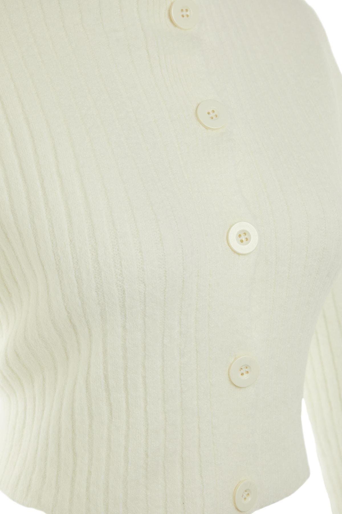 White Regular Cardigan, Ecru, large image number 5