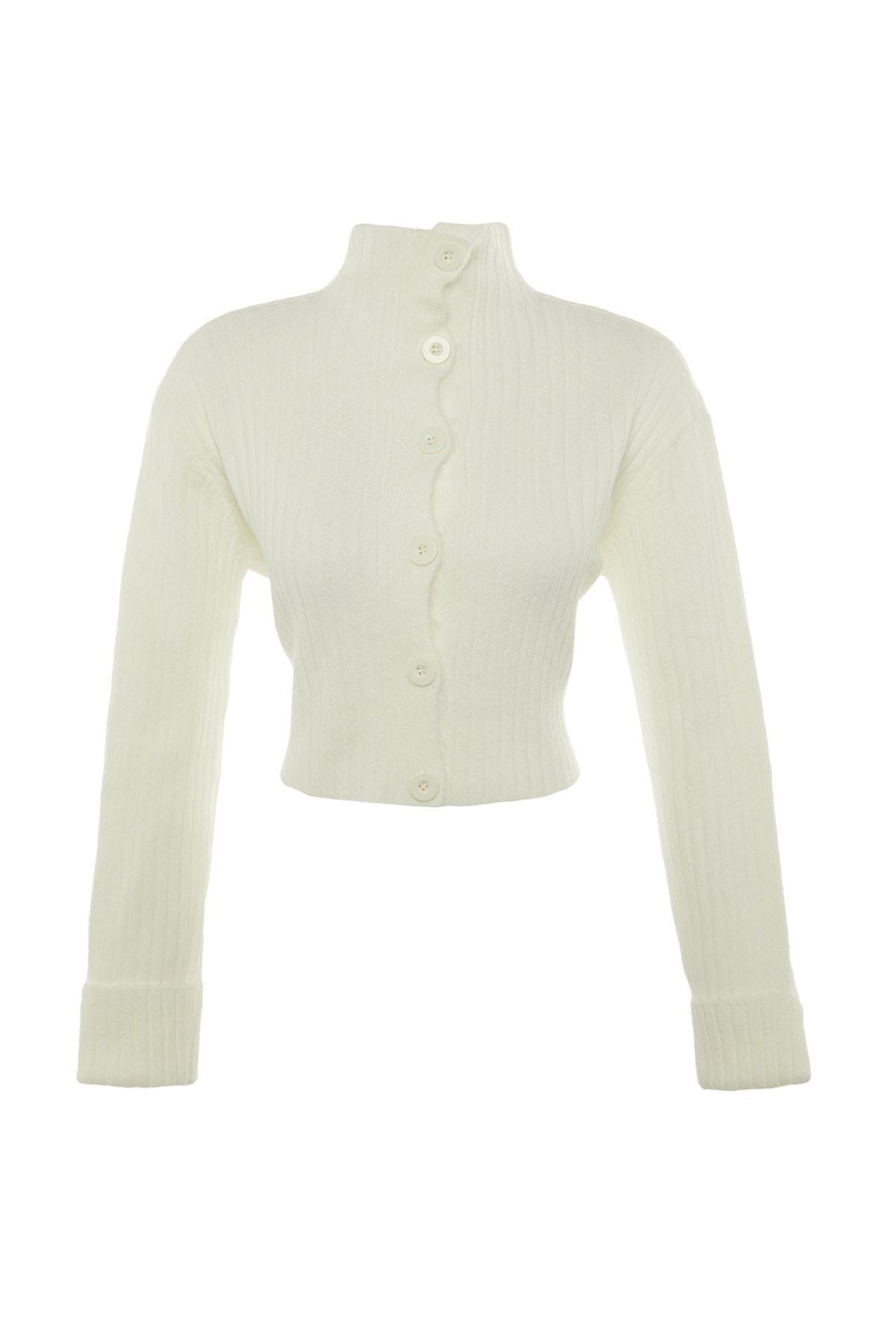 White Regular Cardigan, Ecru, large image number 7